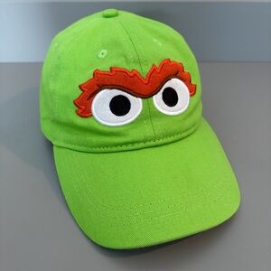 Oscar The Grouch Sesame Street Green Embroidered Adjustable Toddler Hat Cap 2022
